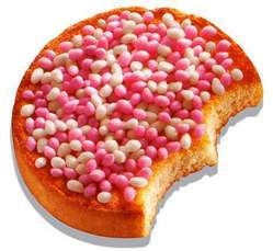 beschuit met roze muisjes